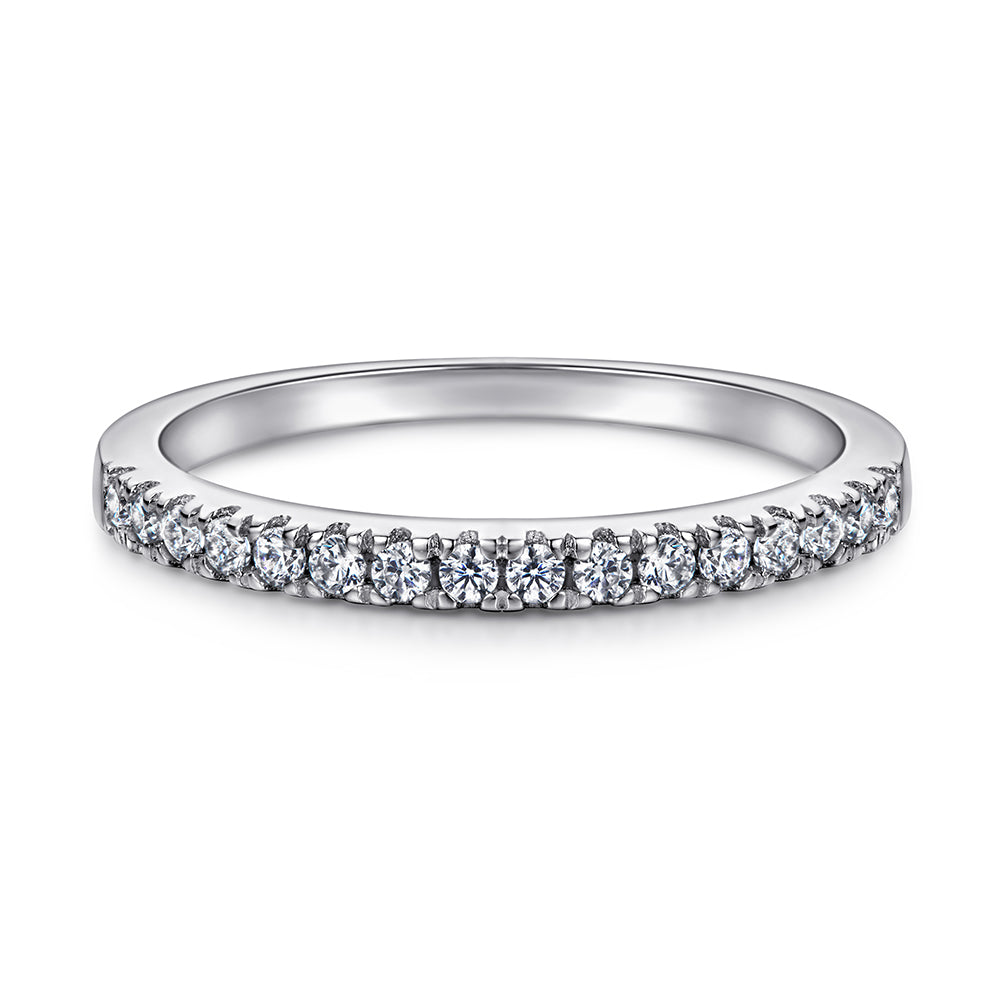 925 Sterling Silver Cz Heart Centre Ladies Ring Set