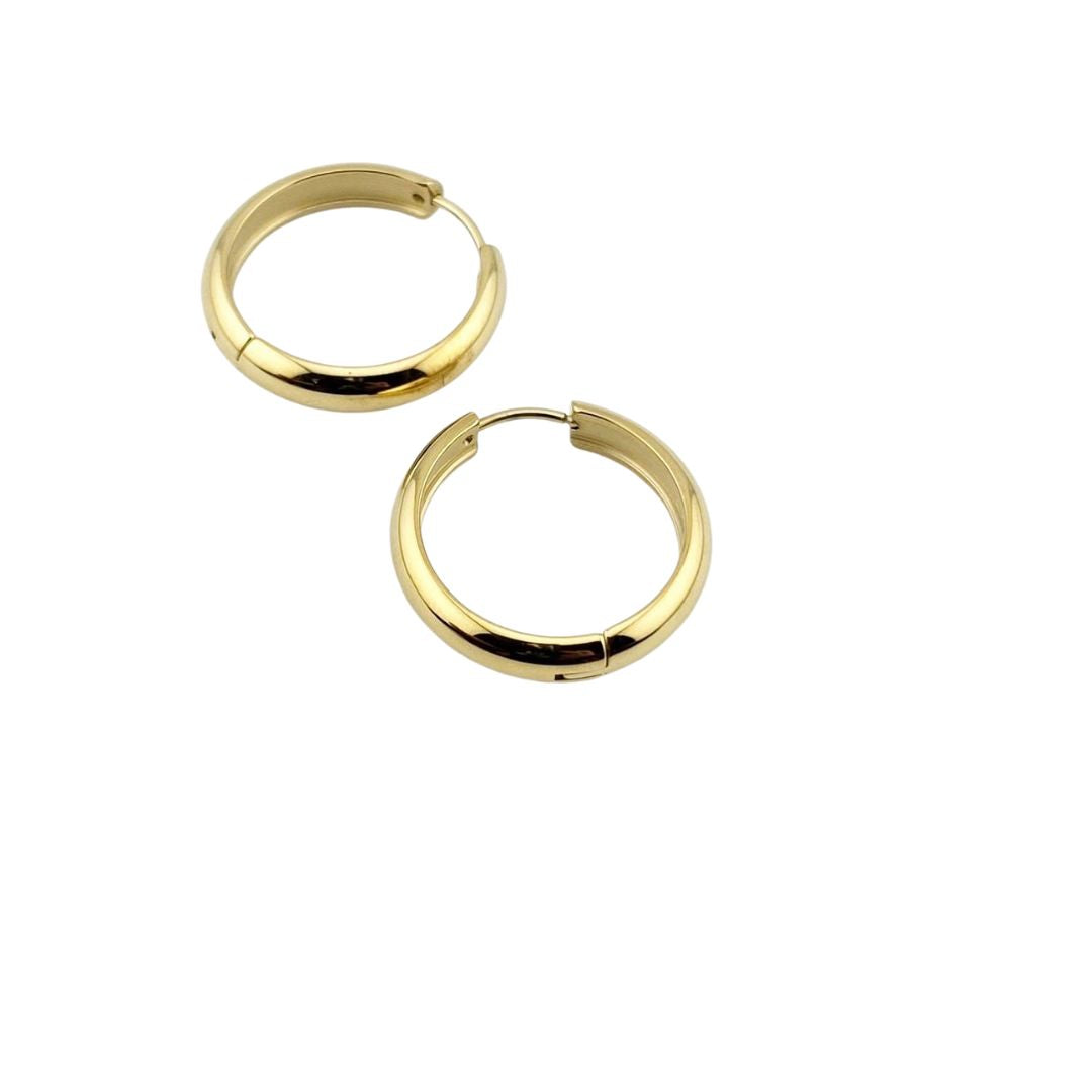 Hoop Earrings – 22mm Classic Gold-Tone Finish