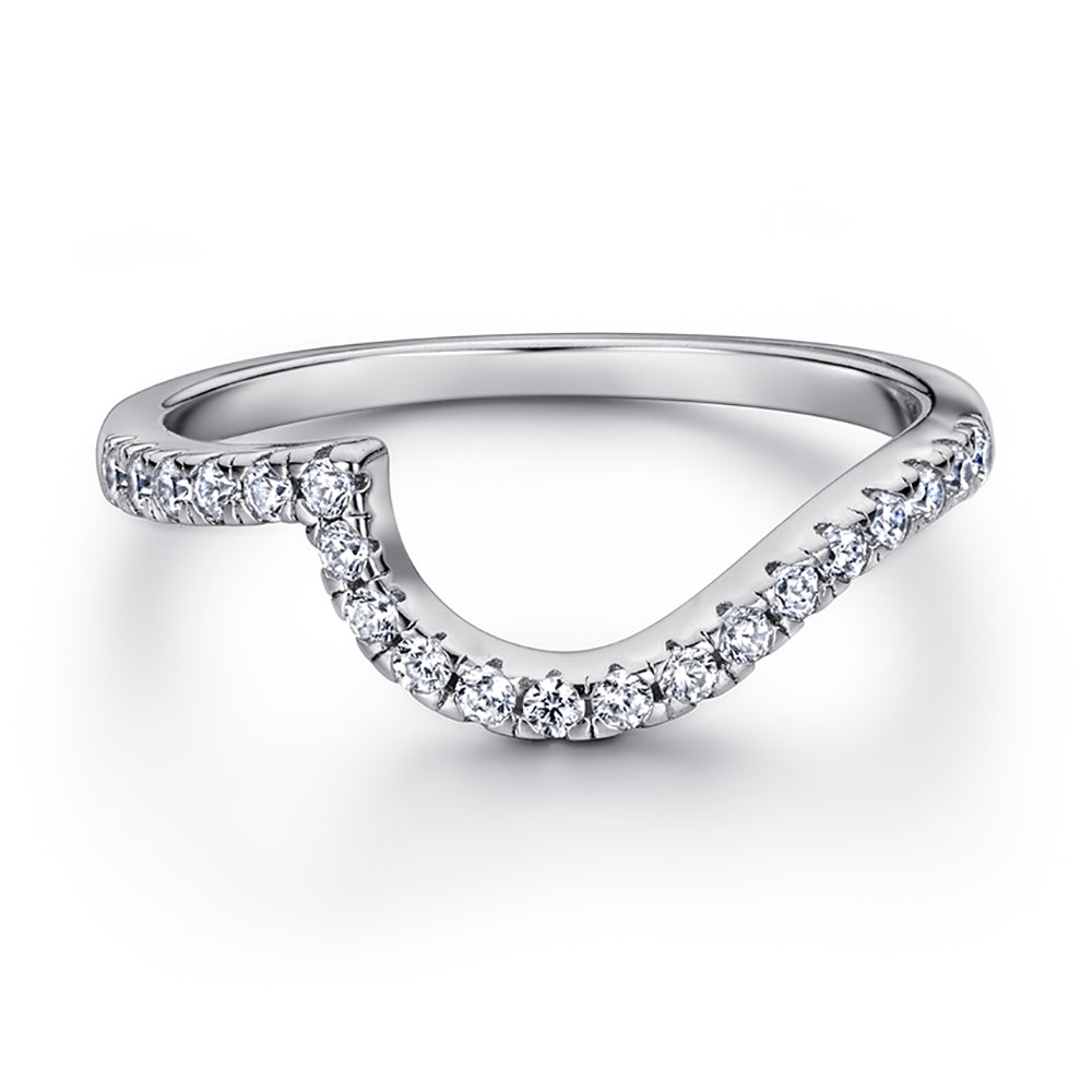 925 Sterling Silver Swirl Halo Design Cz Ladies Ring Set