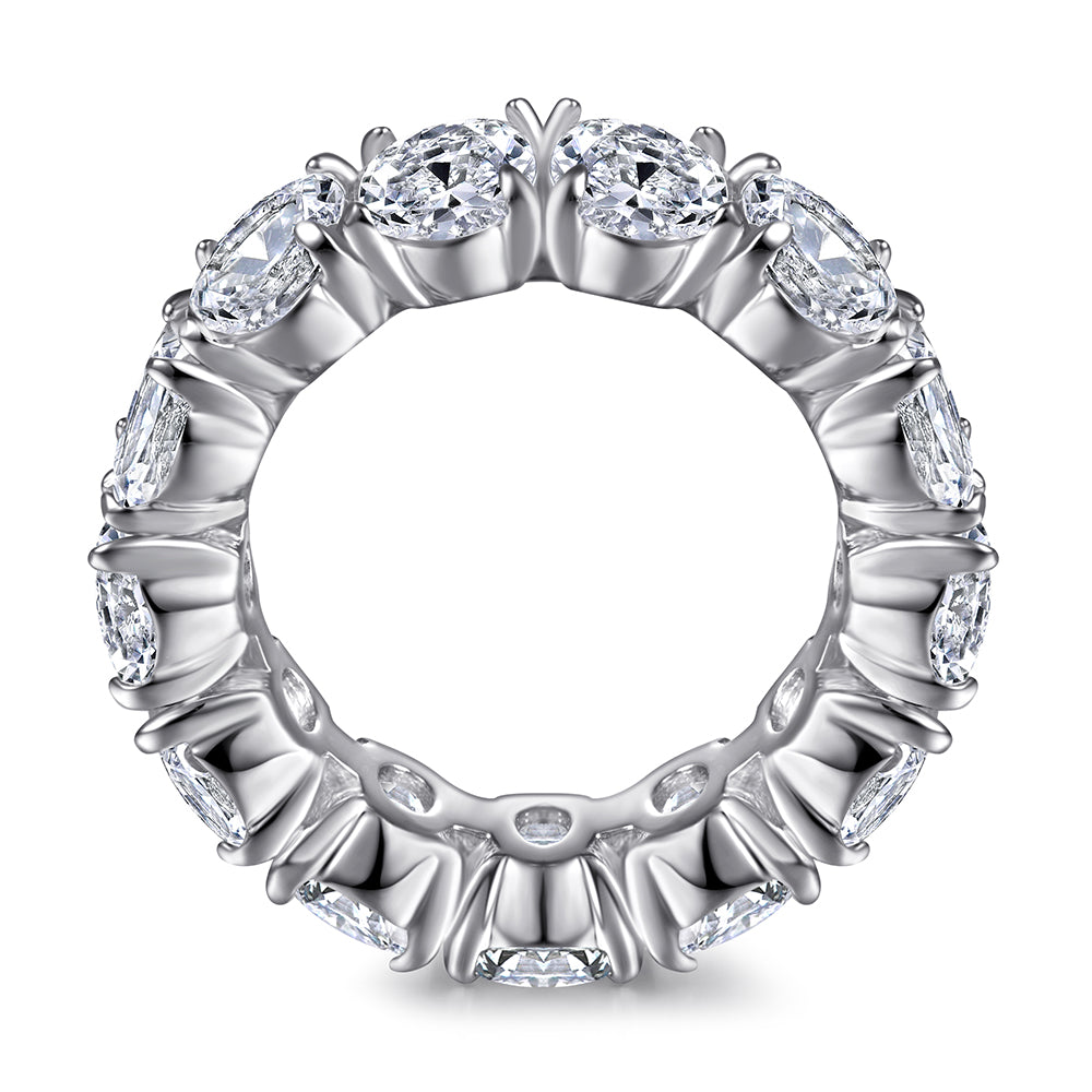 925 Sterling Silver Cz Oval Full Eternity Ladies Ring