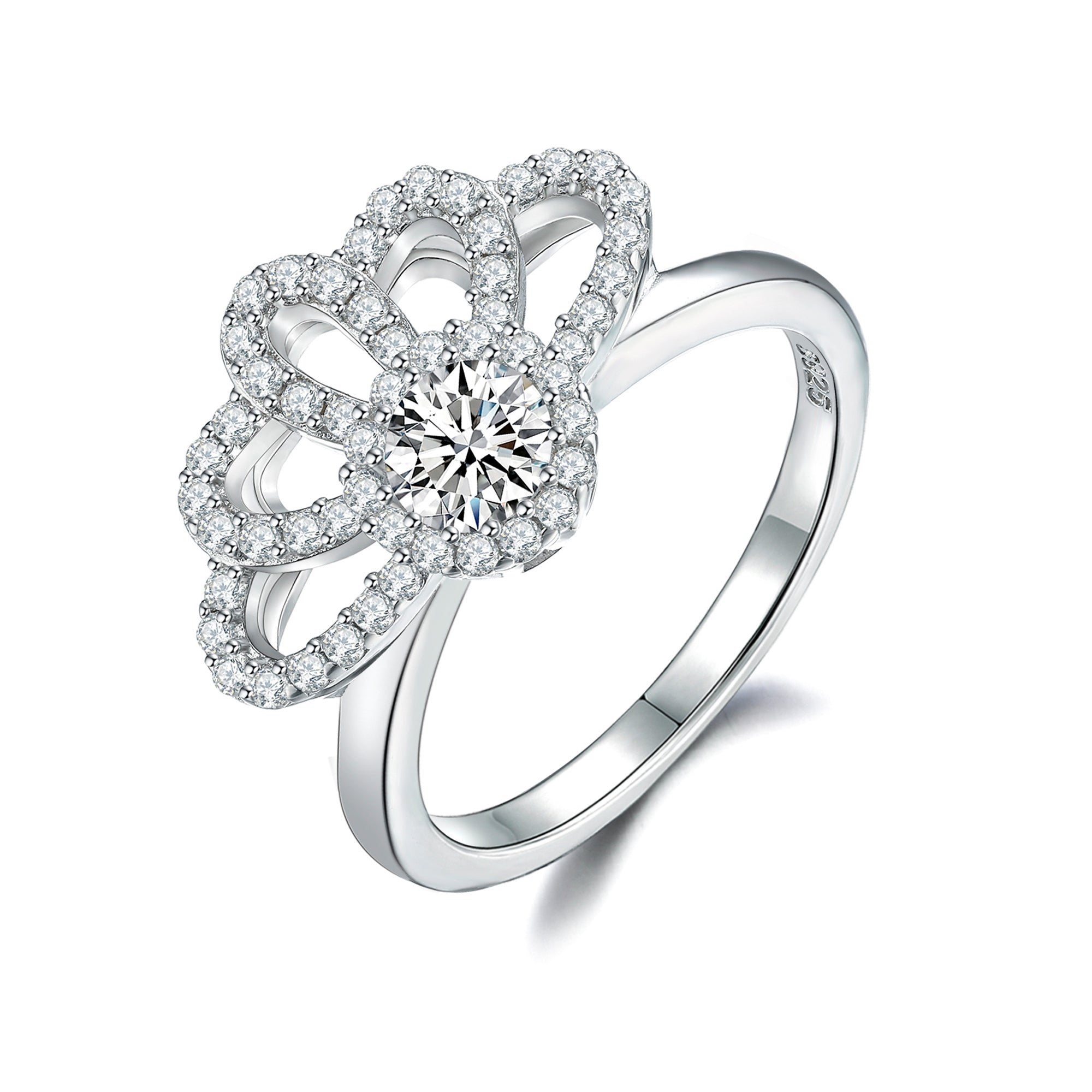 925 Sterling Silver Round Cz Crown Tiara Style Ladies Ring