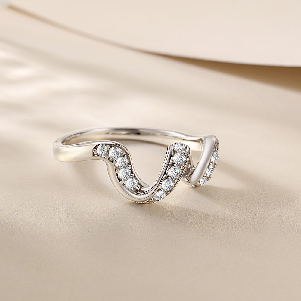 925 Sterling Silver Cz Twist Design Ladies Eternity Ring