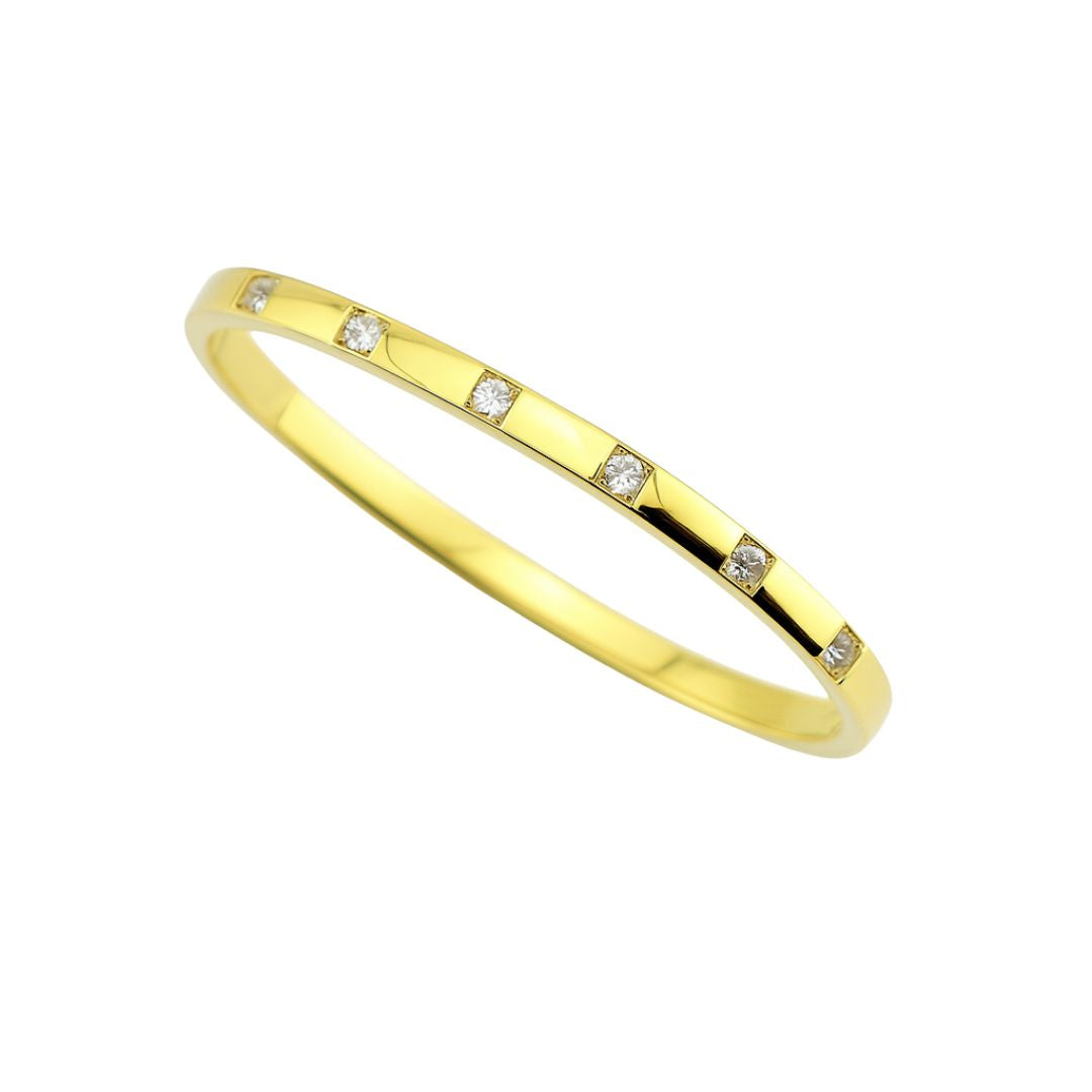 Gold-Tone Coated Bangle – Slim Crystal Accent Cuff
