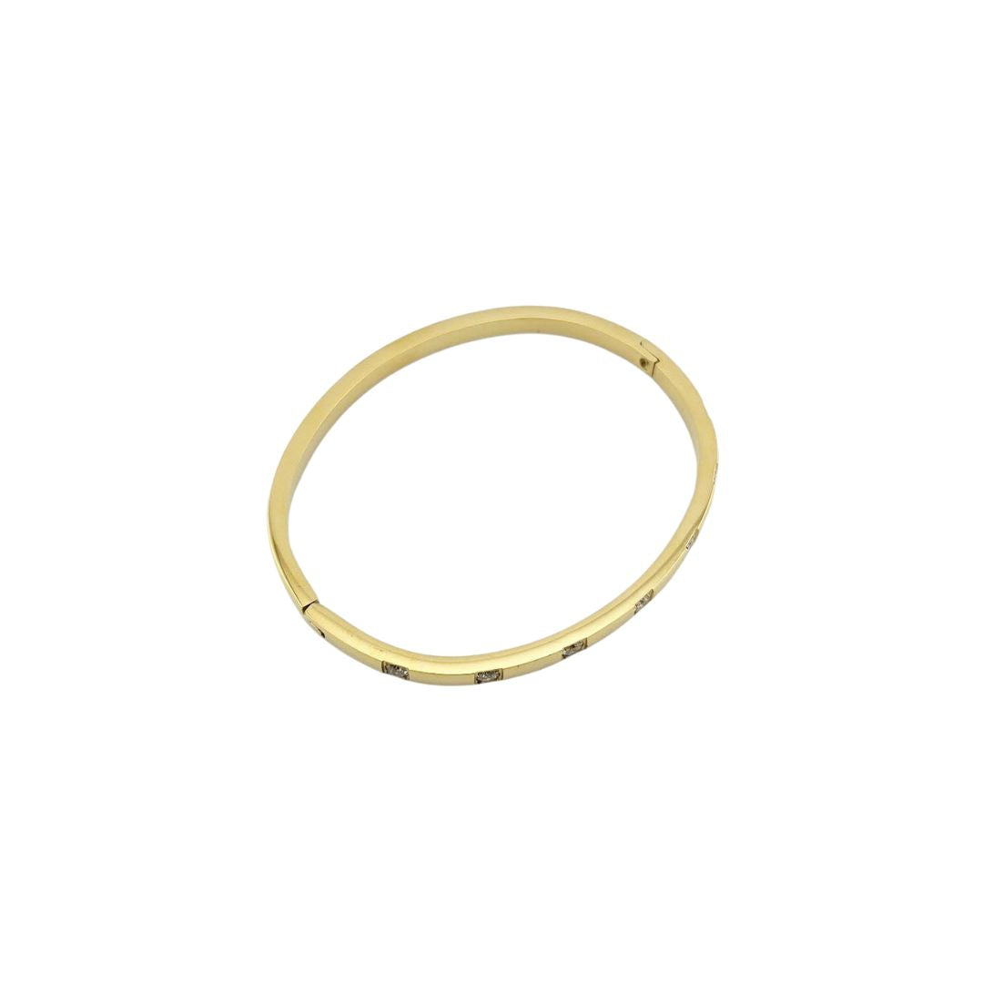 Gold-Tone Coated Bangle – Slim Crystal Accent Cuff